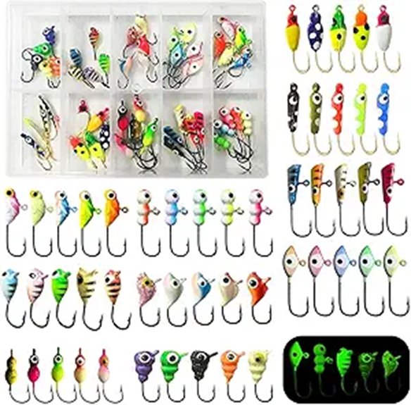 50PCS Ice Fishing Lures Kit