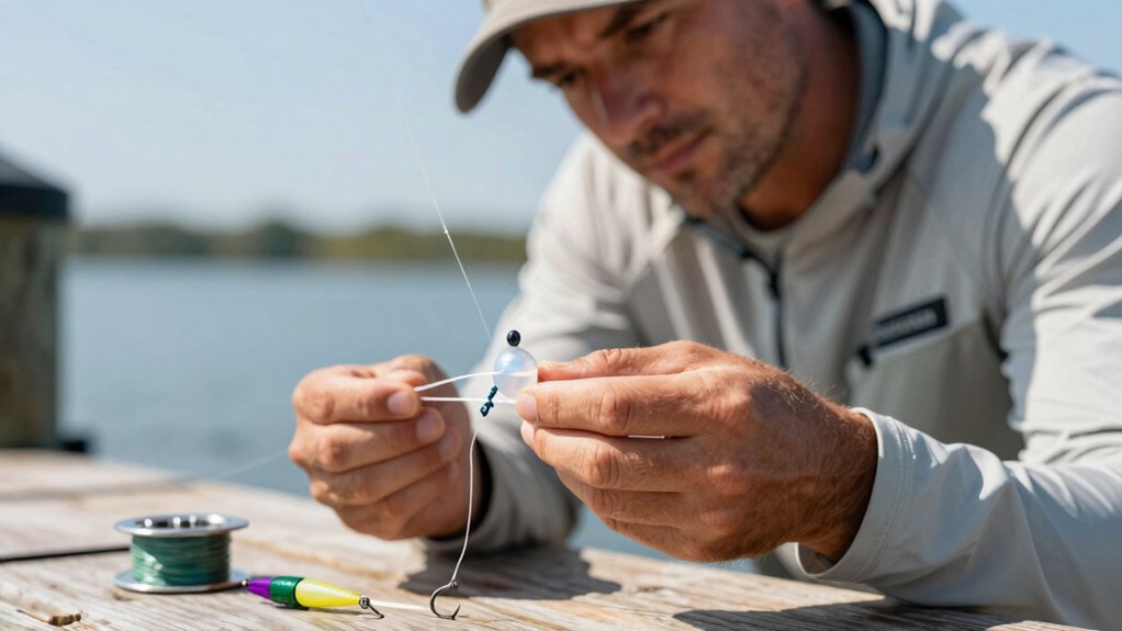 attach slip bobber correctly tight