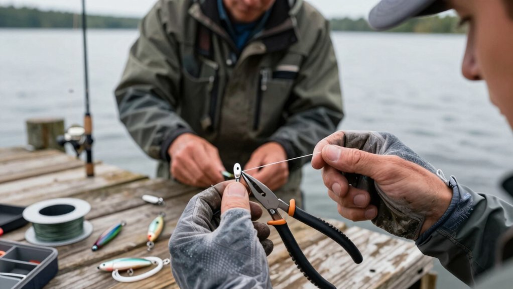 attach split shot to line