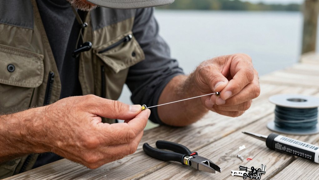 attaching leader to line