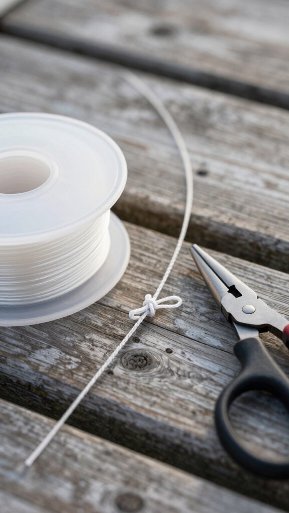 braid to fluoro wet tightened setup