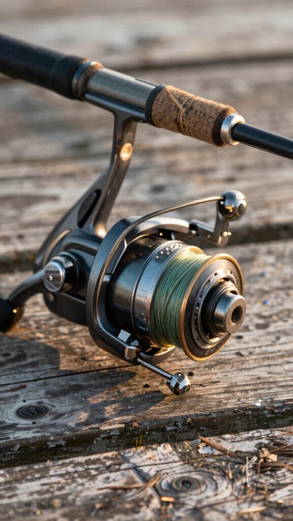 central shaft securing fishing line