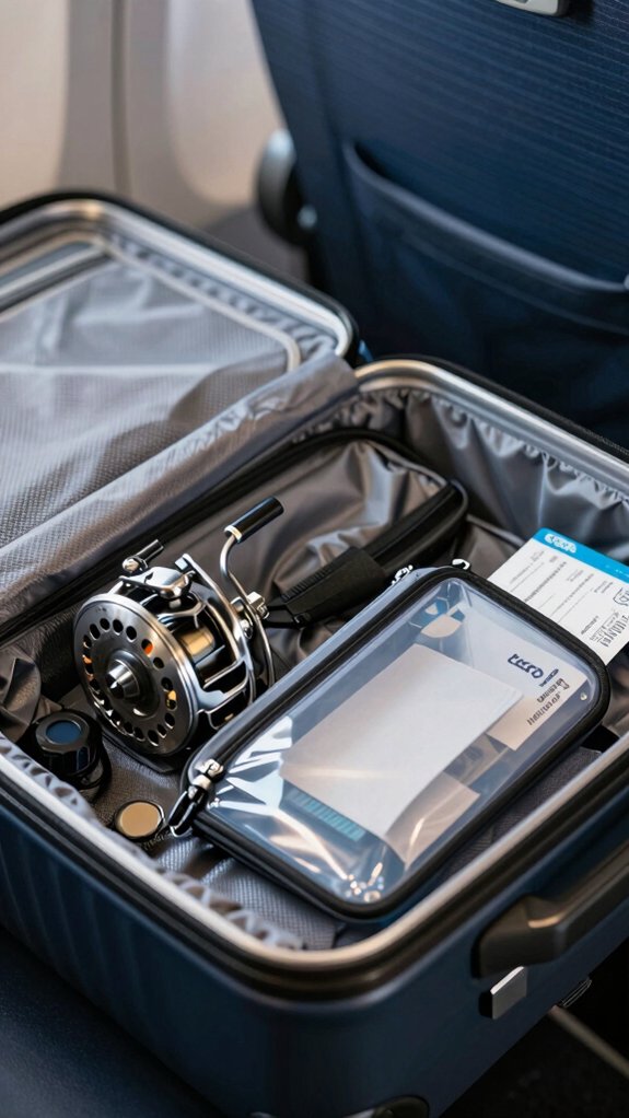 fishing reels allowed carry on