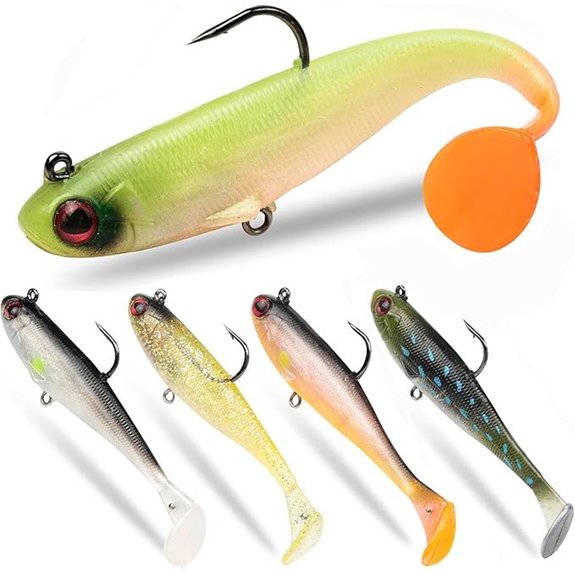 5 Pcs Pre-Rigged Fishing Lures
