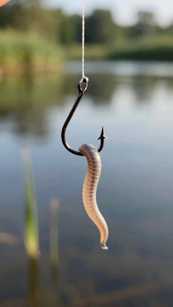 keep worm lively hook exposed