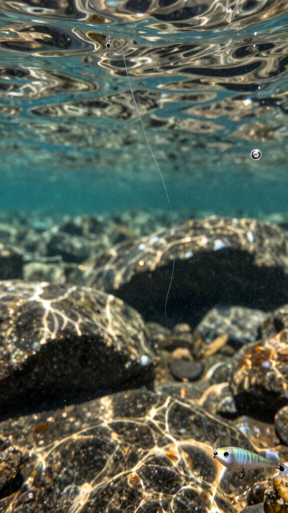 nearly invisible underwater fishing line