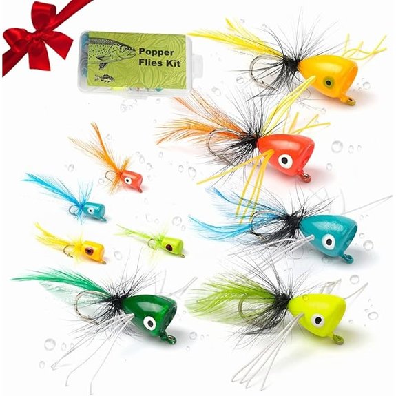 Fly Fishing Popper Lures Kit (9 pcs)