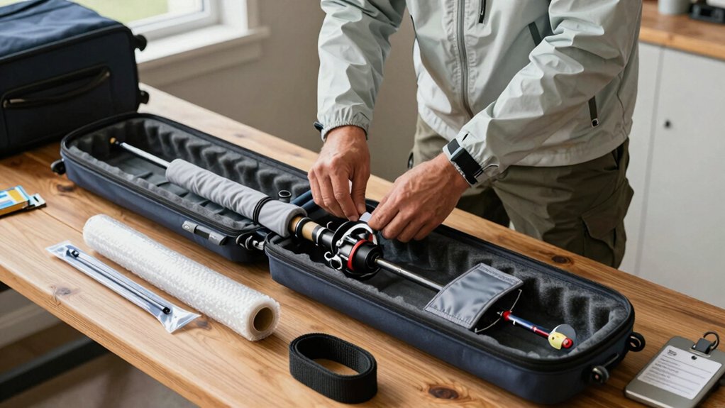 pack fishing rod safely airline ready
