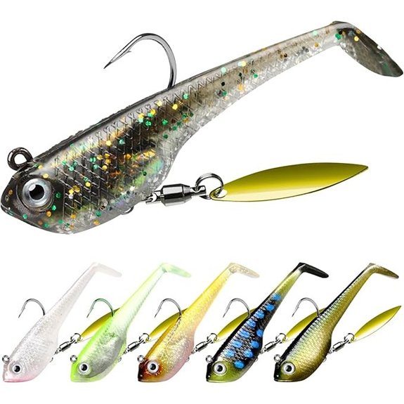 TRUSCEND Pre-Rigged Soft Swimbait Lures