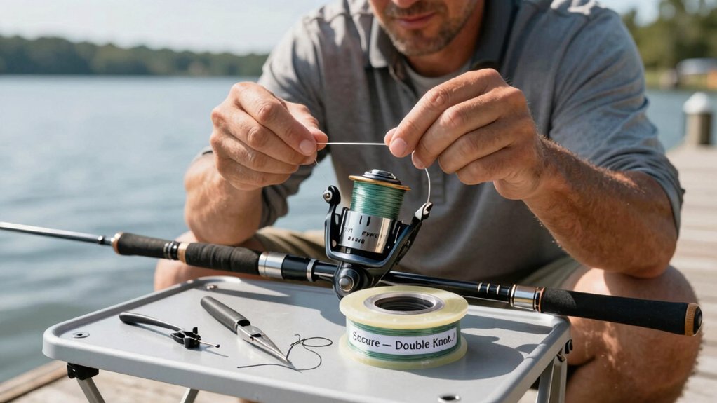 prevent fishing line unspooling permanently