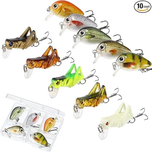 Skylety 10-Piece Mini Fishing Lures with Box
