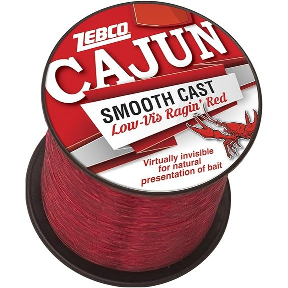 Zebco Cajun Line Smooth Cast Fishing Line Low Vis Ragin' Red