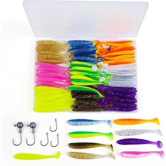 Soft Fishing Lures 90pcs Kit with Hooks