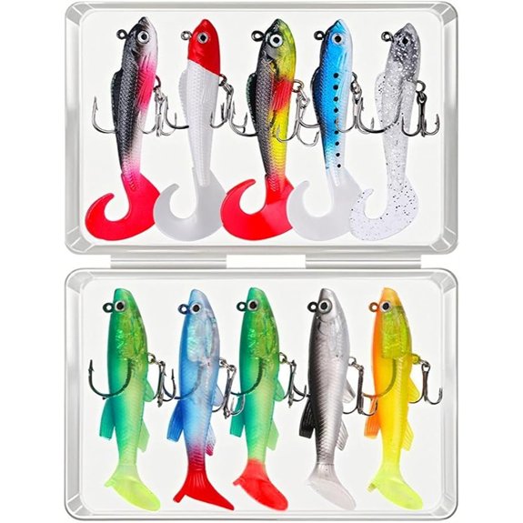 Soft Plastic Fishing Lures with Tackle Box