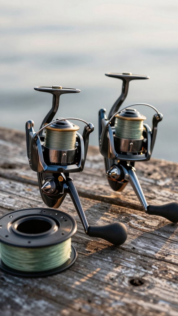 spinning label up baitcasting hand feed