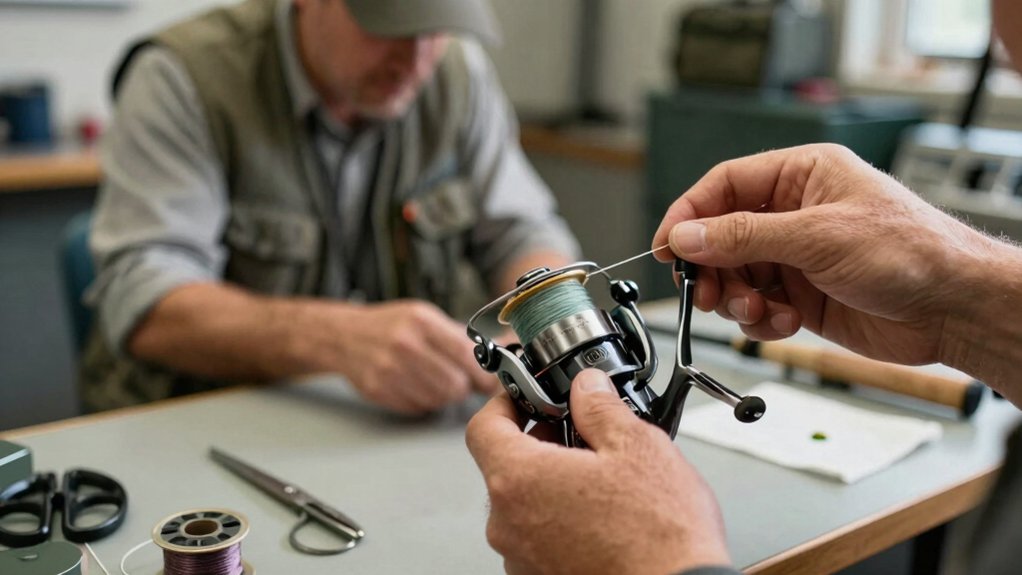 spool line onto closed face