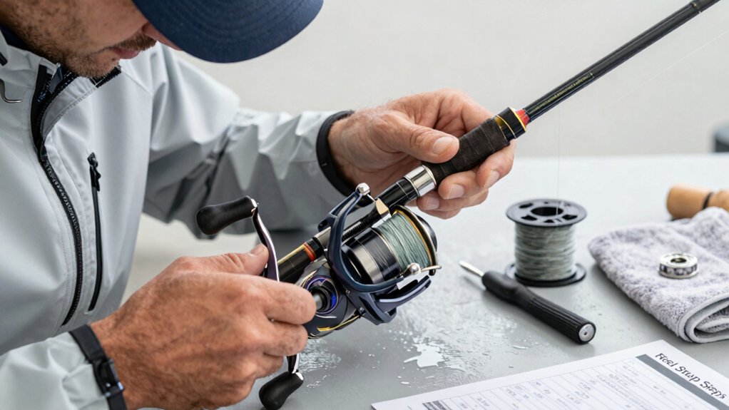 step by step fishing reel setup