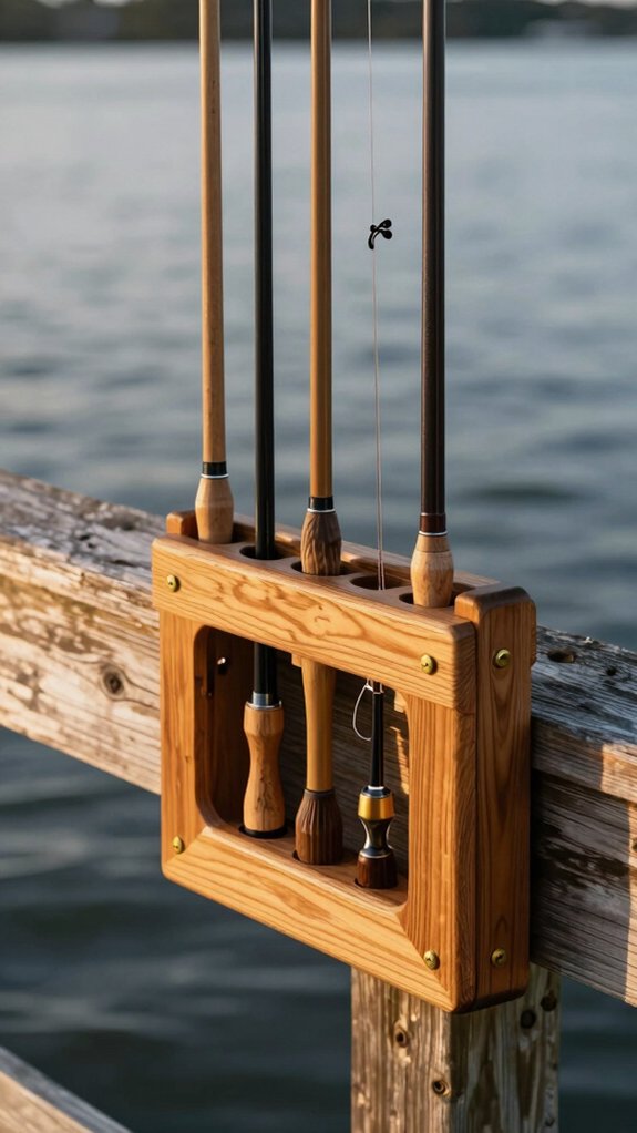 sturdy wooden rod holder