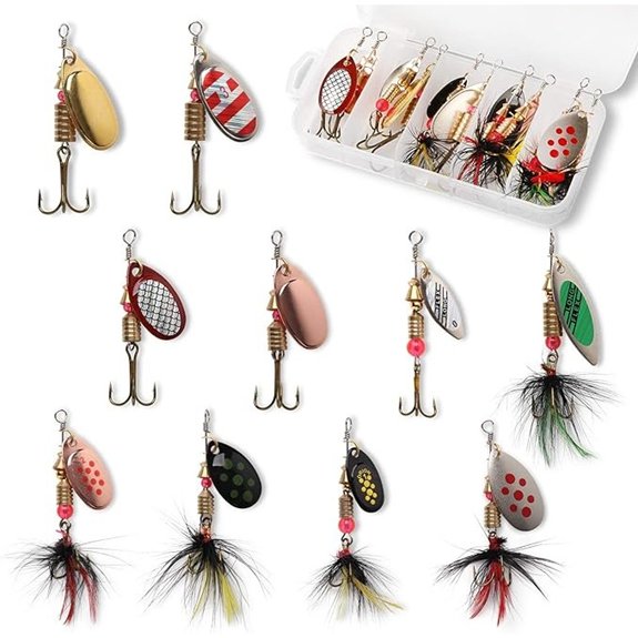 10pcs Fishing Lure Spinnerbait Kit
