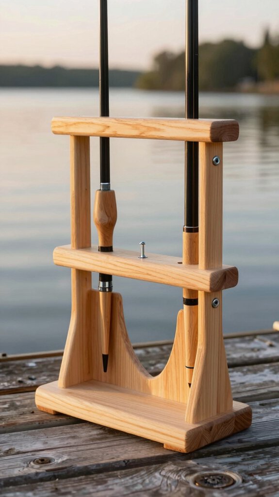 wooden wall mounted rod organizer