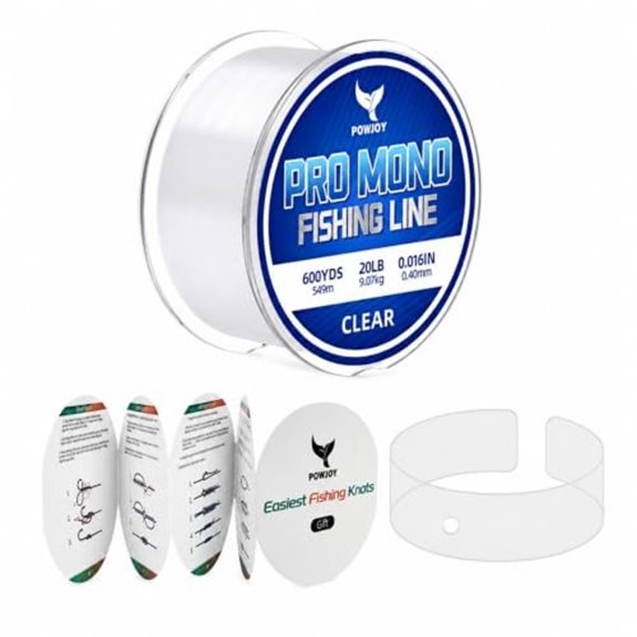 All-Around 20lb Test Clear Monofilament Fishing Line with Knots Guide Card