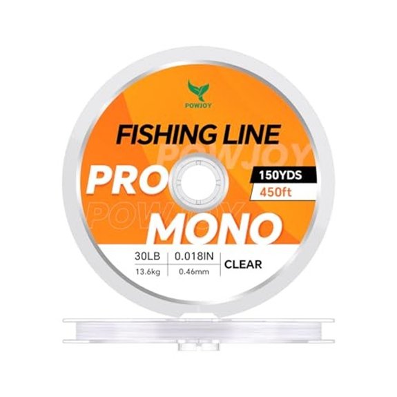 30lbs Strong Clear Monofilament Fishing Leader Line with Knot Guide Cards