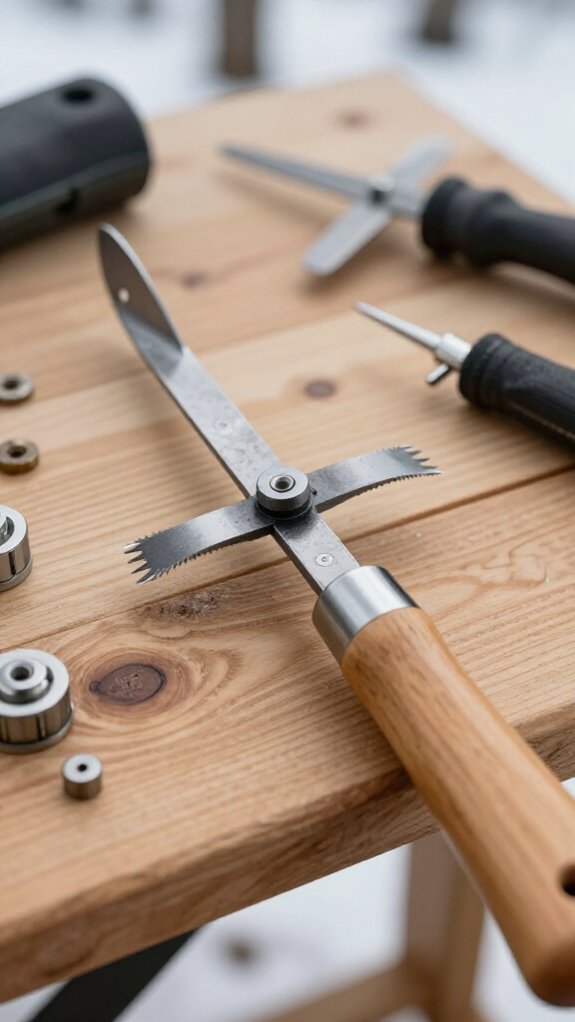 attach blades adjust handle