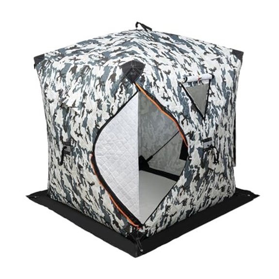 HZOPUTLH Portable Ice Fishing Shelter Tent (1-2 Person Camouflage)