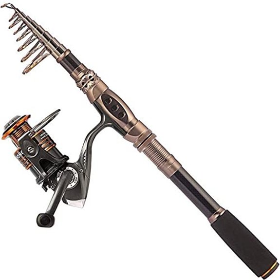 PLUSINNO Carbon Fiber Telescopic Fishing Rod and Reel Combo