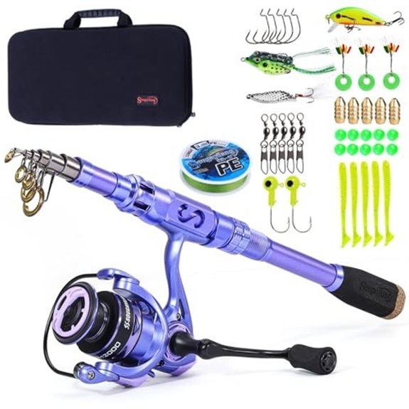 Sougayilang Carbon Fiber Telescopic Fishing Rod and Reel Combo