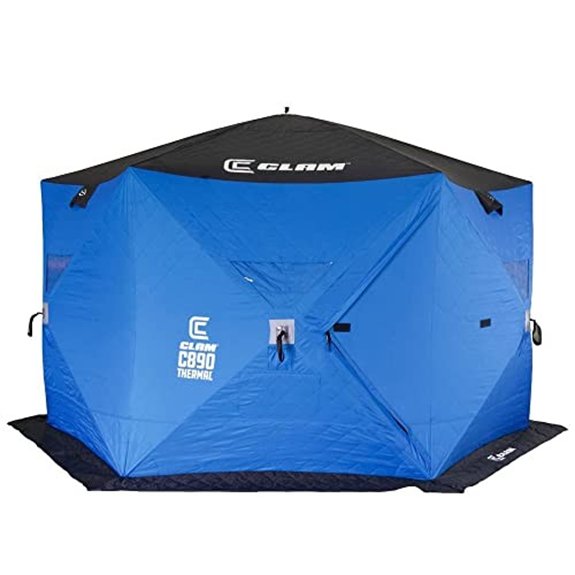 CLAM C-890 Thermal Ice Fishing Hub Shelter 11.5 x 11.5 ft