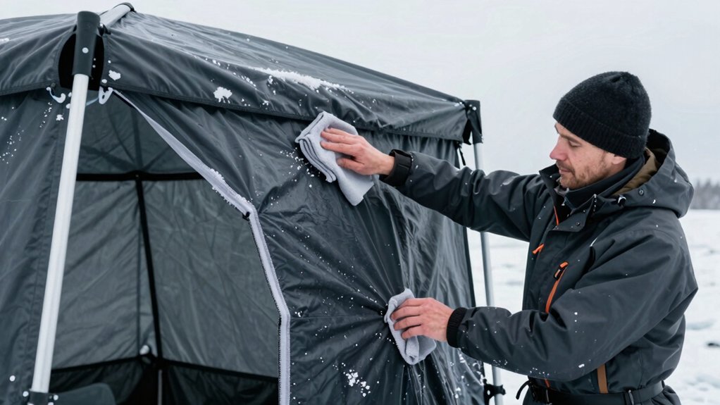 clean maintain pop up shelter