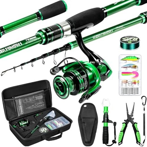 Ghosthorn Telescopic Fishing Rod and Reel Combo,7PCS Complete Fishing Kit