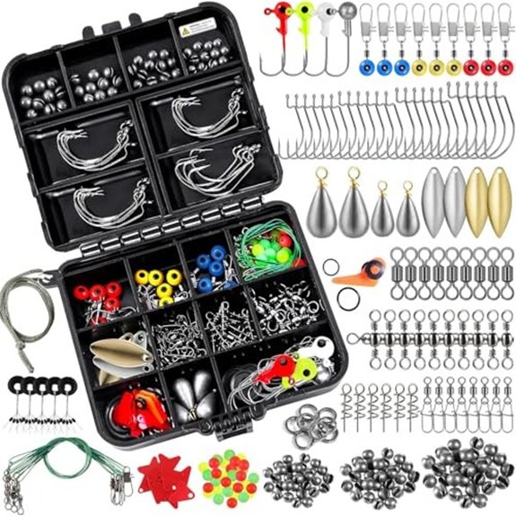 TOPFORT Fishing Accessories Kit with Tackle Box (187/343pcs)