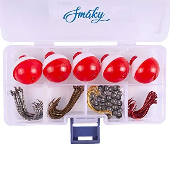 Smaky Fishing Hooks Bobbers - Tackle Kit 80 Pcs