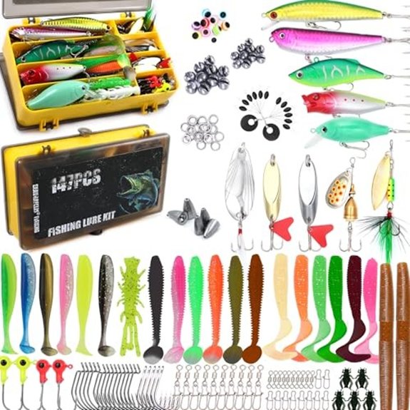 EXAURAFELIS 147-Piece Fishing Lures Tackle Box Kit