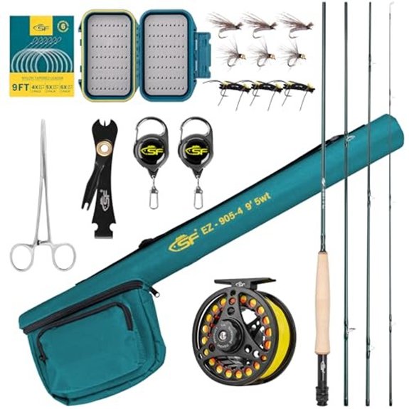 SF 5WT 9FT Fly Fishing Rod Combo Starter Kit