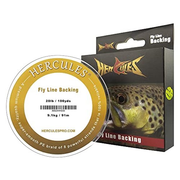 HERCULES Fly Line Backing (Fluorescent Yellow & Black 20LB 100Yds)
