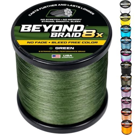 Beyond Braid Braided Fishing Line - Green 8X - No Fade/300Yards/30lb