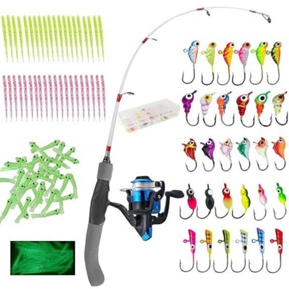 Generic 122Pcs Ice Fishing Rod Reel Combo Kit