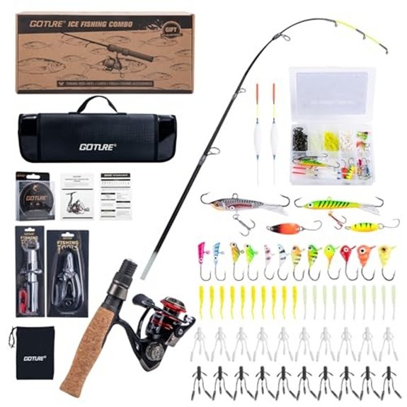 Goture Ice Fishing Rod and Reel Combo with Accessories