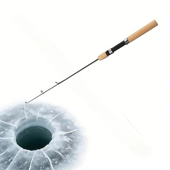 Lupnkl Ice Fishing Rod with Fishing Rod Blanks Portable Jig Pole