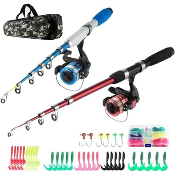 Fishing Rod and Reel Combos Collapsible Kit for Kids Family