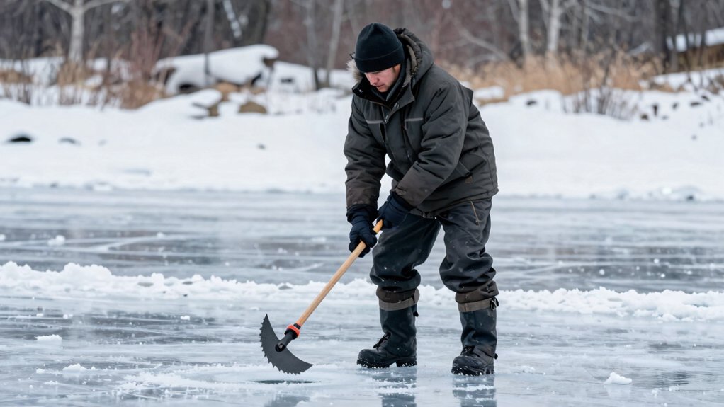 manual ice auger operation