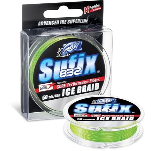 Sufix 832 Ice Braid Fishing Line (6 LB Neon Lime)