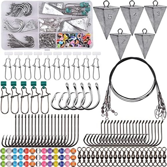 Surf Fishing Tackle Kit with 130pcs Saltwater Rigs