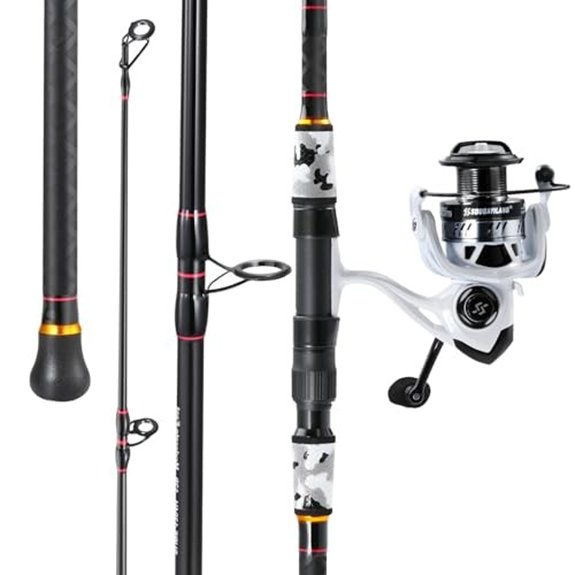 Sougayilang Surf Fishing Rod and Reel Combo (15' Gray)
