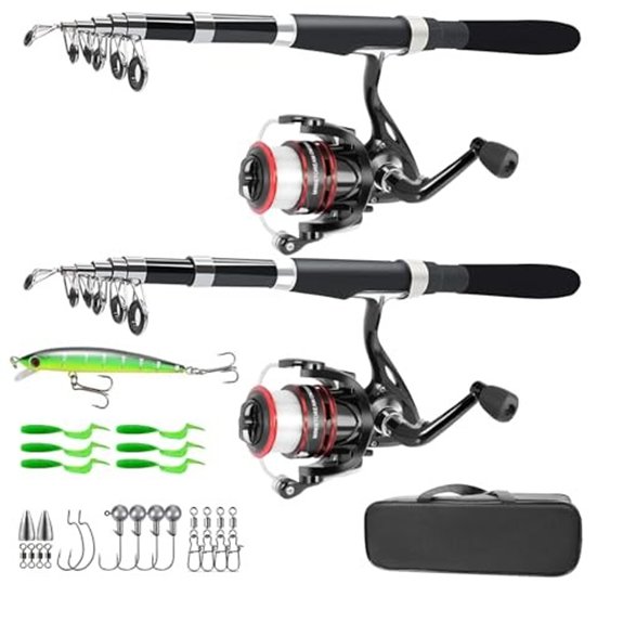 6.9ft Telescopic Carbon Fiber Fishing Rod and Reel Combo