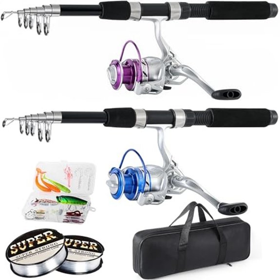 Tripquips Telescopic Fishing Rod and Reel Combo Set